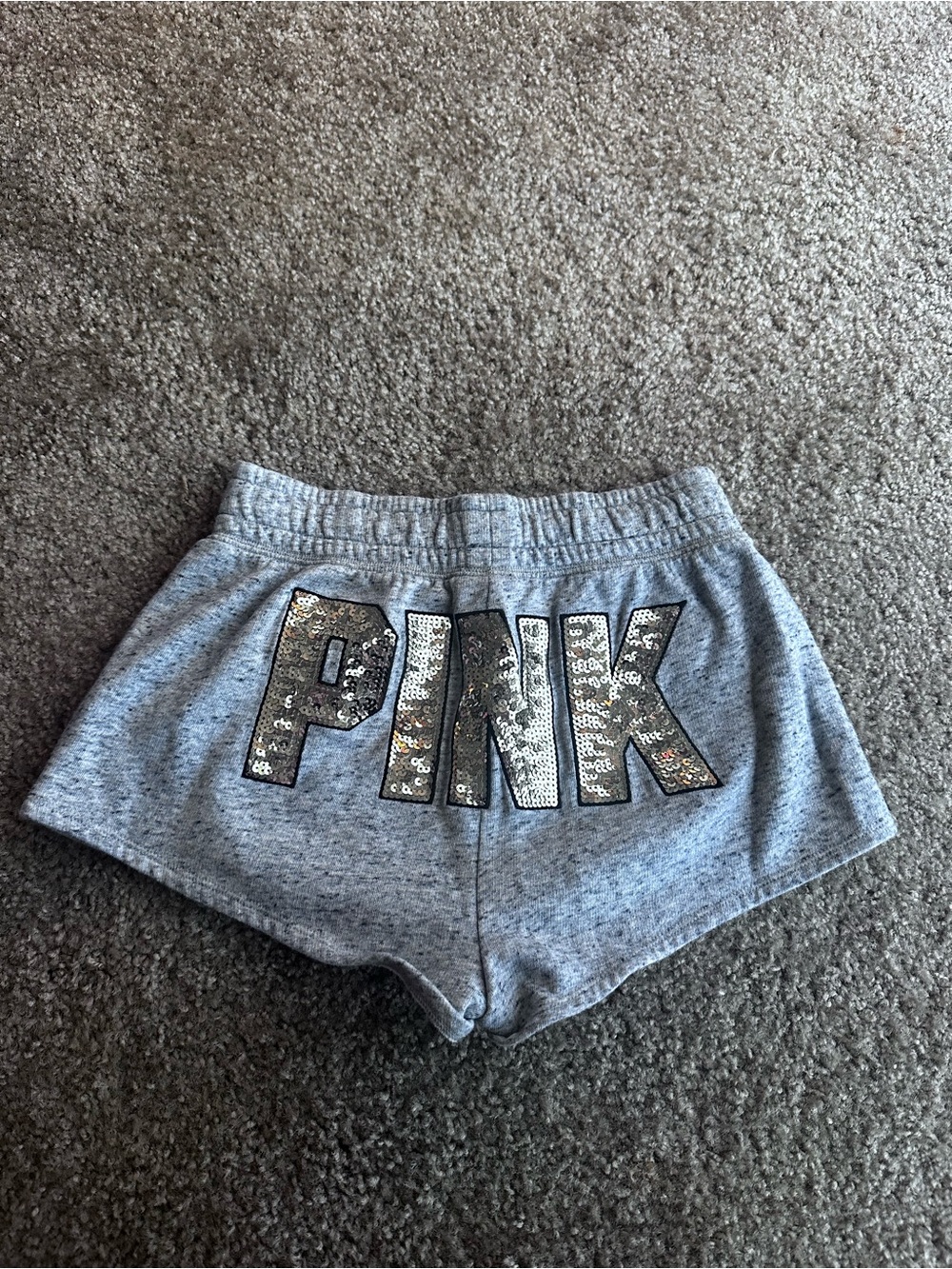 PINK Victoria's Secret Gray Shorts with Sequin Logo